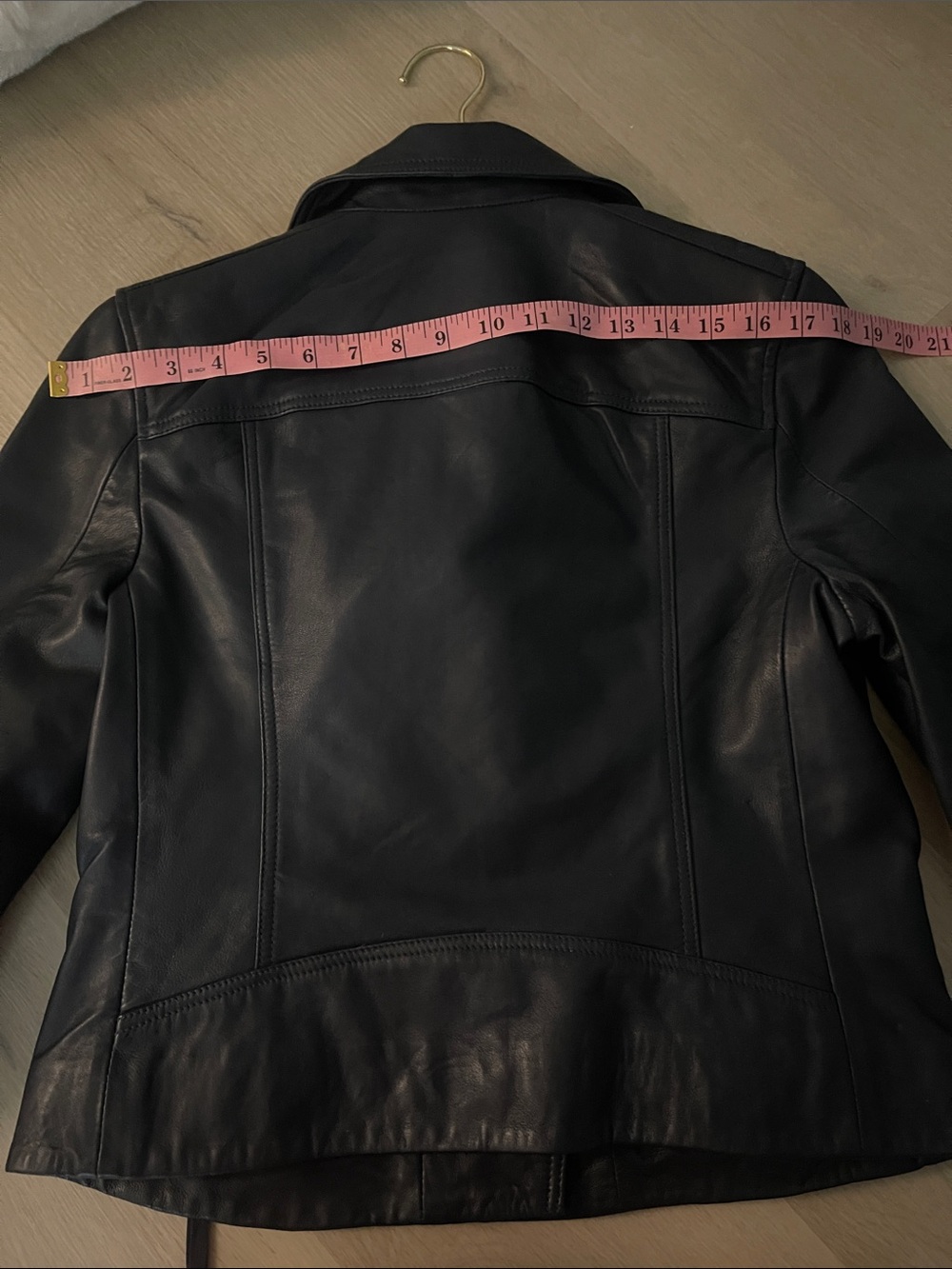 All Saints Dalby Navy Blue Leather Moto Jacket - Picture 10 of 11
